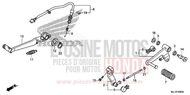 PEDAL von NC750X "Meca" MAT PEARL GLARE WHITE (NHB54) von 2014